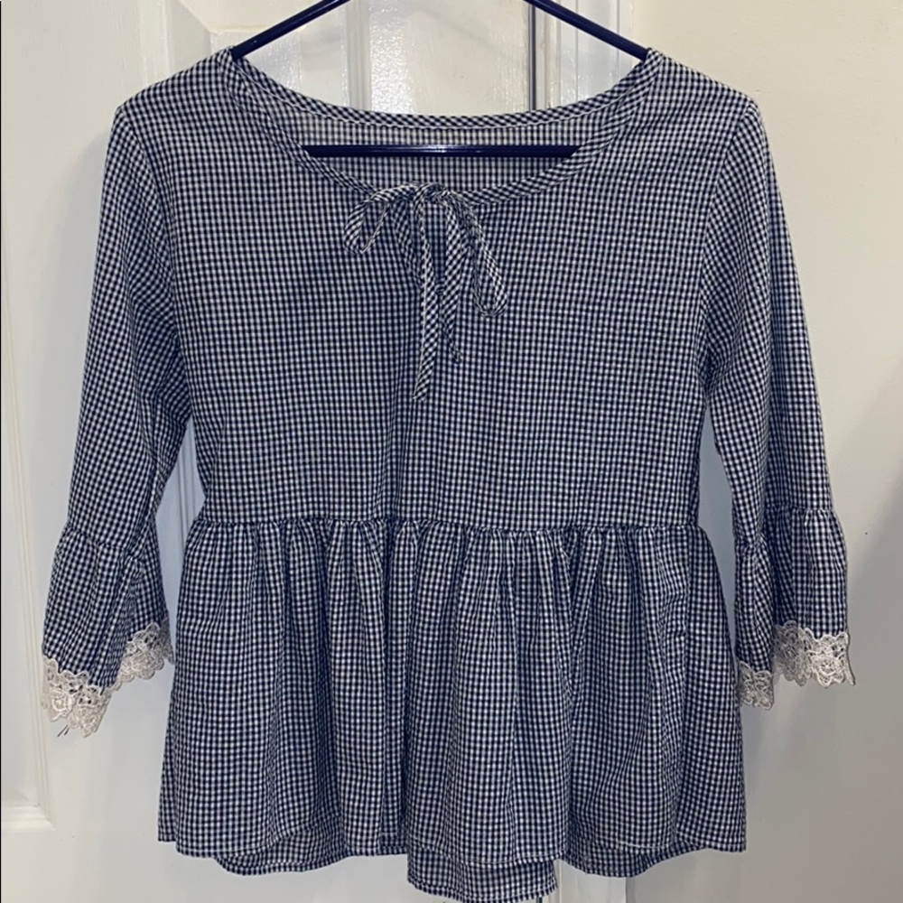 shein front tie blouse